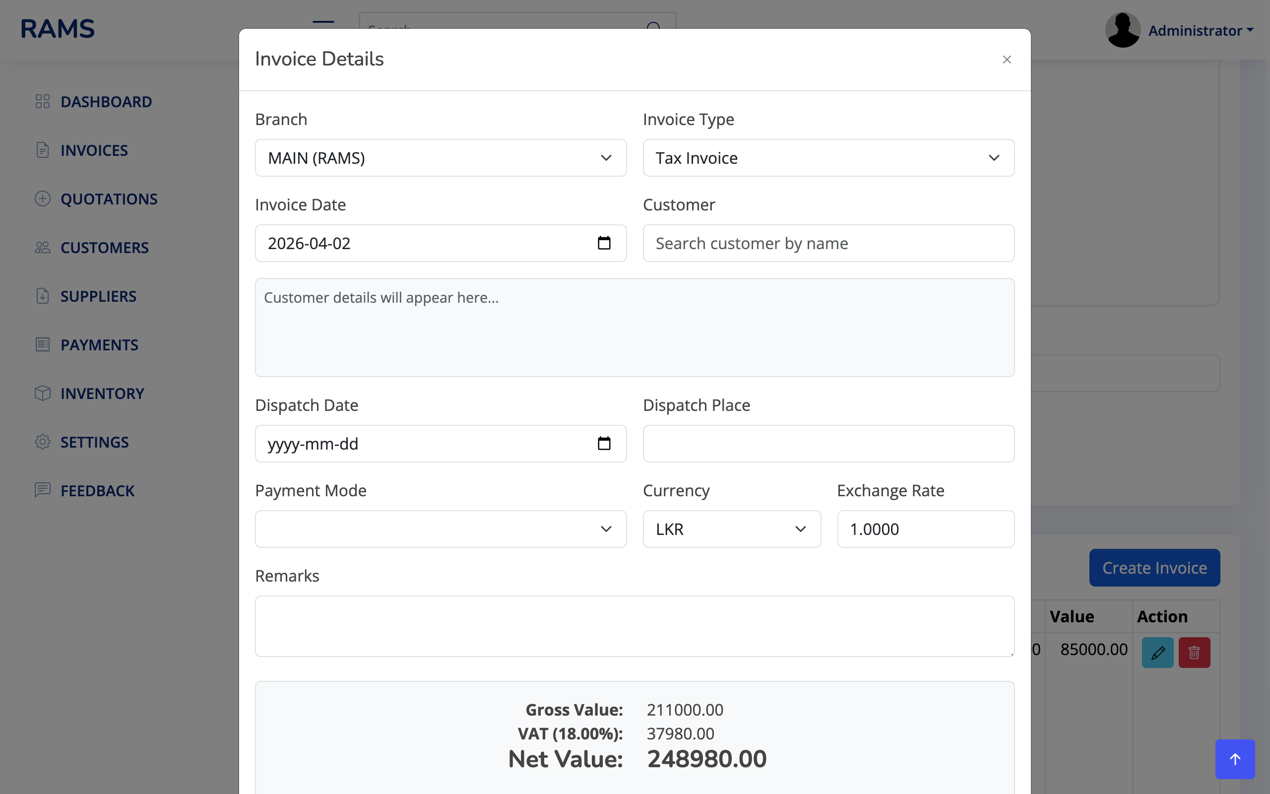 Invoice Finalization